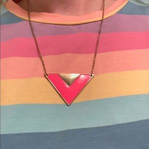 Pink Triangle Necklace